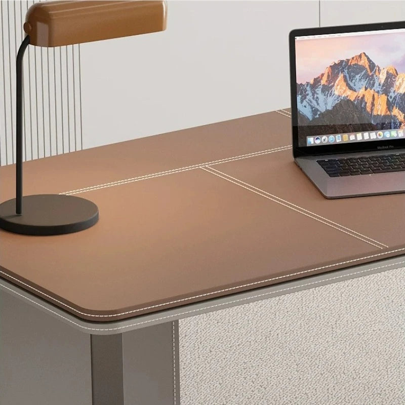 Office Desk Minimalist Design Boss Computer Desk Office Furniture Modern Simple Saddle Leather Desk Light Luxury Home Study