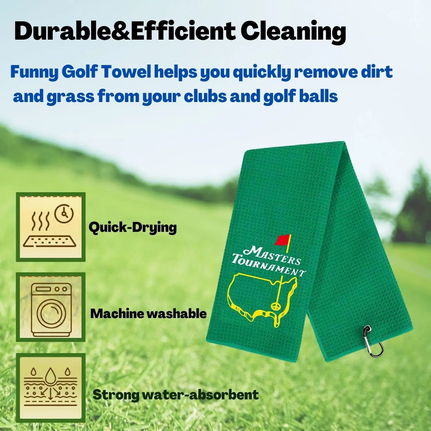 2 Count Great Christmas Golf Gifts | Funny Embroidered Golf Towels for Golf Bags | Golf Gifts for Men Golf Stuff |