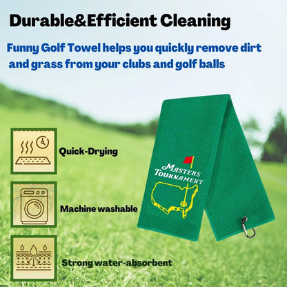 2 Count Great Christmas Golf Gifts | Funny Embroidered Golf Towels for Golf Bags | Golf Gifts for Men Golf Stuff |