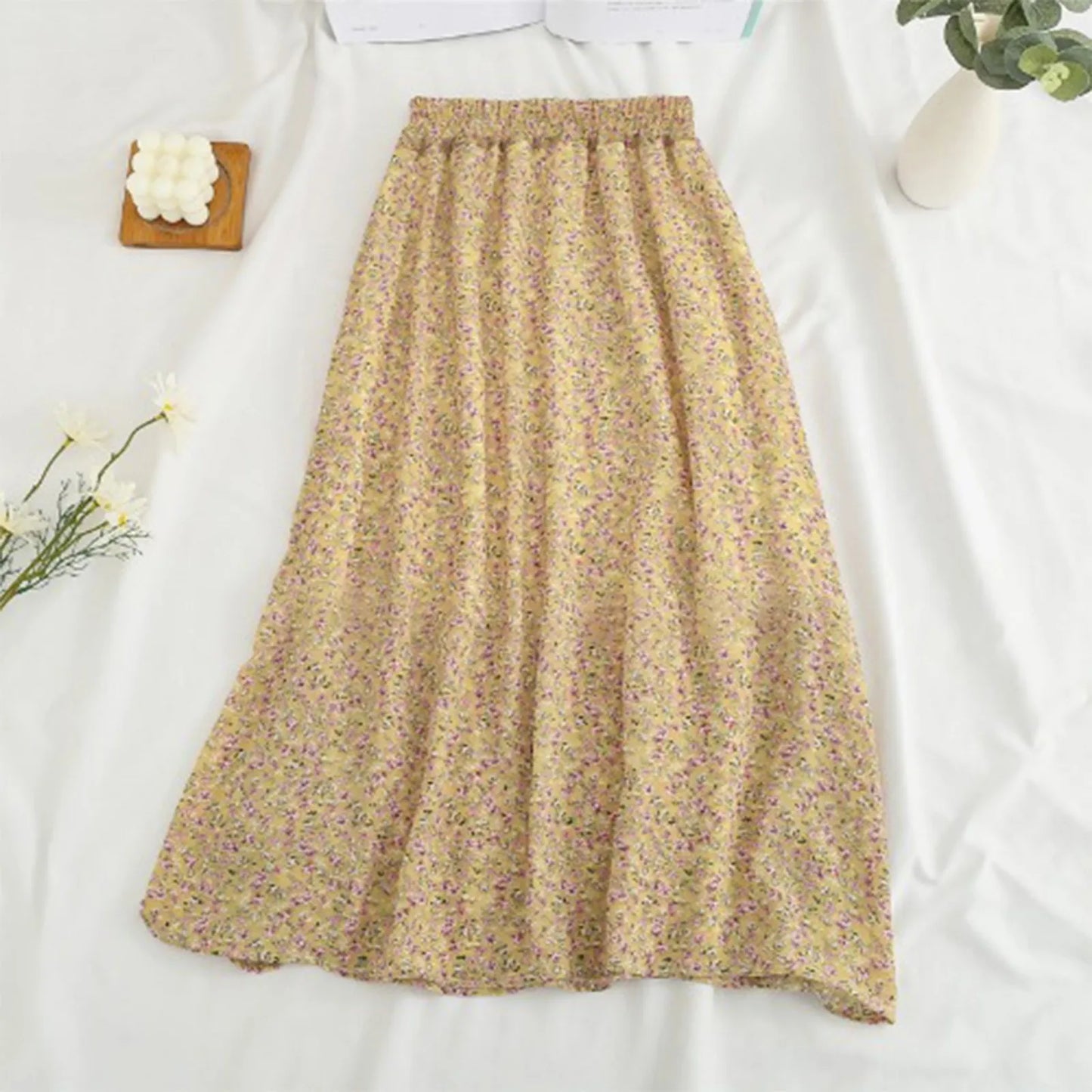 Women's Fashion And All-match Spring And Summer Casual Retro Temperament Floral Printed Skirt Falda Larga Elegante Para Mujer