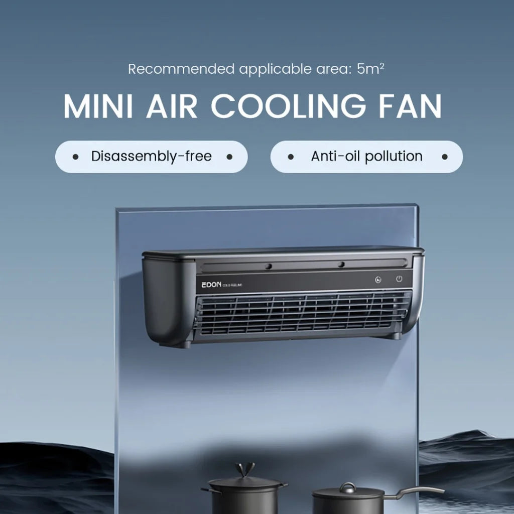 EDON E868 Wall-Mounted Air Cooling Fan 20W Power Quick Cooling Easy To Install Leafless Home Kitchen Air Conditioning Fan