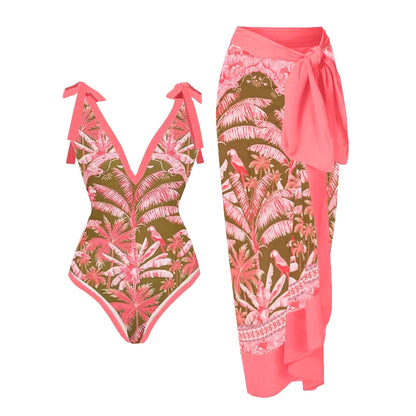 2023 New Arrival Push Up Women Bikini Set Floral Printed Ruffle Bikinis Strappy Bandage Swimwear Brazilian Biquini Bathing Suit