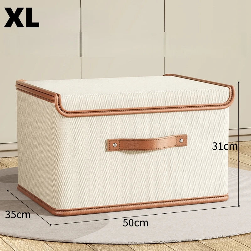 Fabric Box With Lid Large Storage Box Use Wardrobe Clothing Organizing  Quilt Storage Box Clothes Toys Storage Organizer