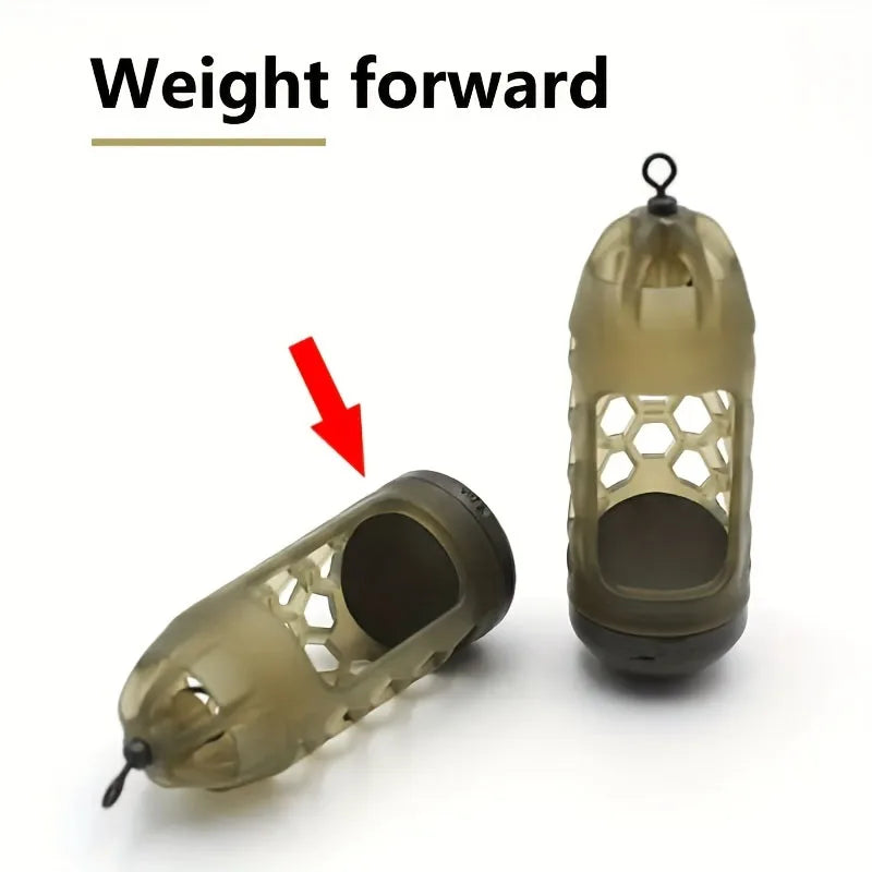 2/3pc Carp Fishing Feeder with Weight | Light Brown High-Density Polymer Bait Holder for Efficient Distribution & Easy Loading
