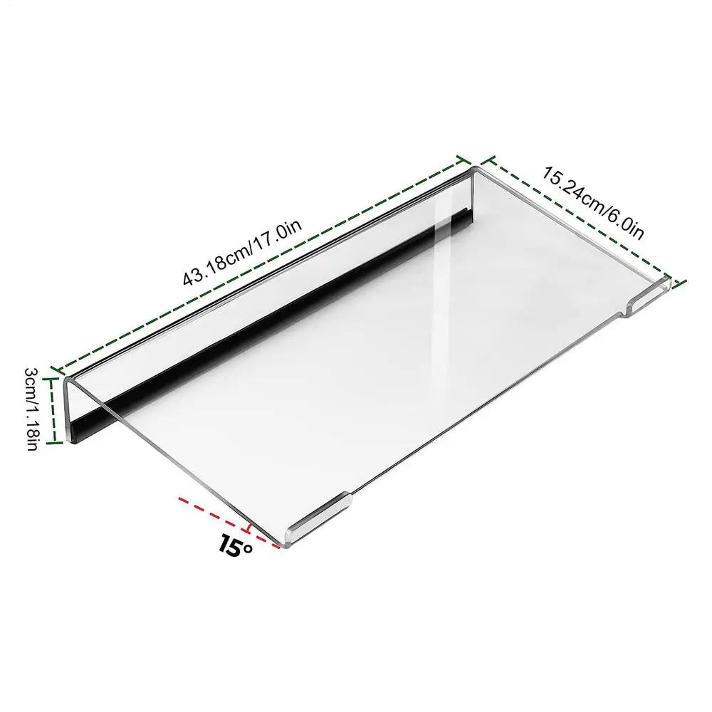Acrylic PC Keyboard Display TrayTilted Keyboard Holder Clear Game Essential Keyboard RiserStand Notebook Computer KeyboardFeet