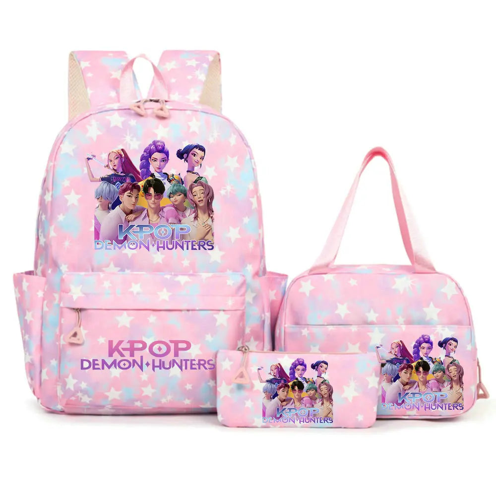 KPop Demon Hunters Backpacks Campus Student School Bags for Teen Men Women Tote Bag Clutch Pocket Nylon Backpacks Travel