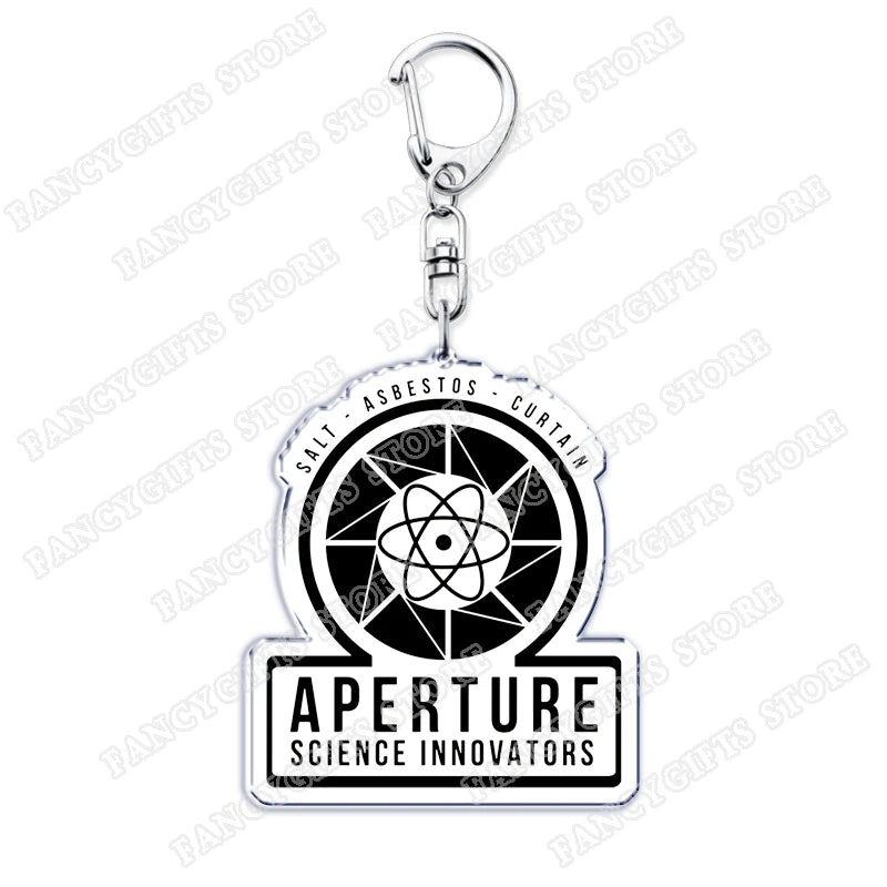 Popular Video Game Keychains for Accessories Bag Glados Aperture Laboratories Science Keyrings Jewelry Gamer Fans Gaming Gifts