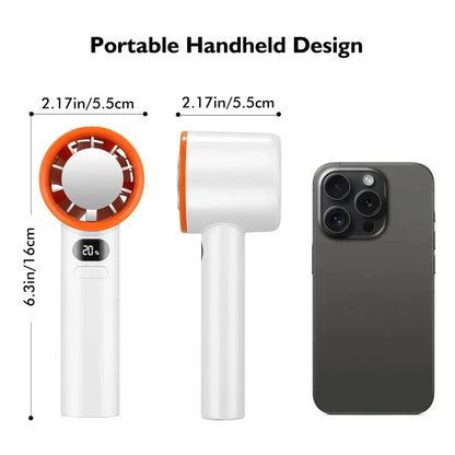Portable Handheld Fan 120 Wind Speeds Mini Bladeless Hand Fan USB Rechargeable Highspeed Fans Camping Electric Fans Air Cooler
