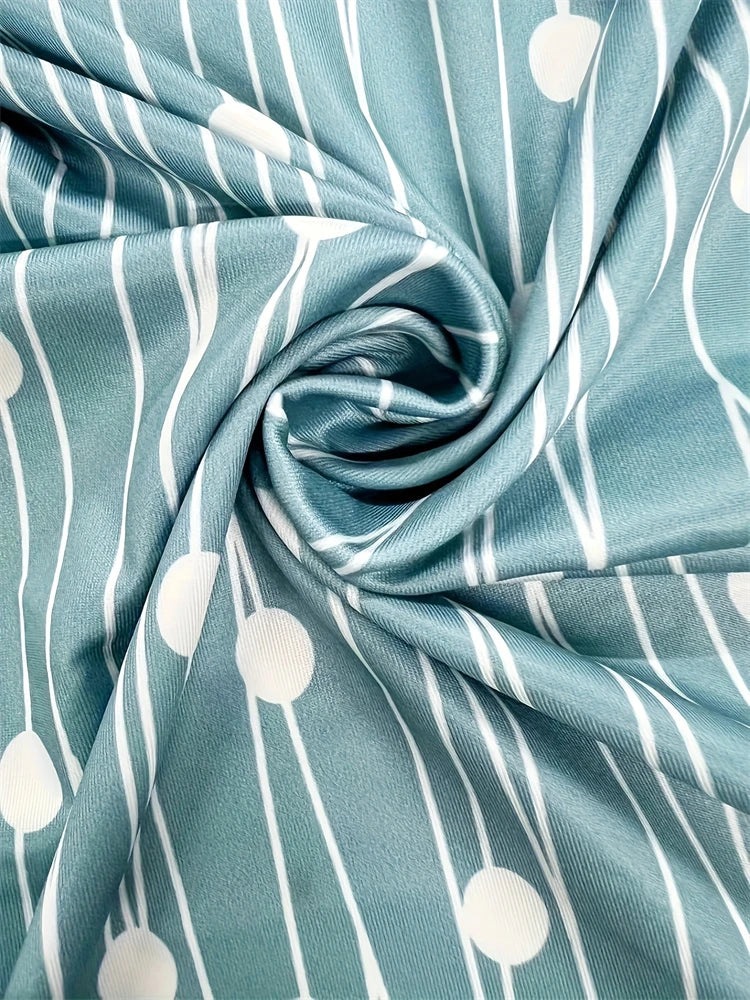 Simple Fashion Women's V-neck Dress Striped Print Women's Dress Summer Loose Comfortable Slit Women's Short-sleeved Dress
