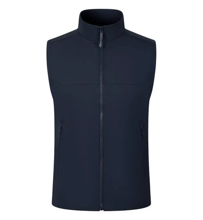 Custom Logo Standing Collar Vest Warm Full Zip Up Sleeveless Jackets Lightweight Outdoor Hiking Vest Man’s Volunteer Waistcoat