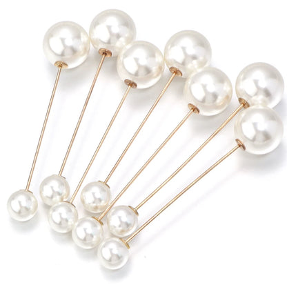10pcs Imitation Pearl Brooch Pins 38/54/73mm Beige Double Pearl Safety Pins For Jewelry Making Party DIY Clothing Accessories