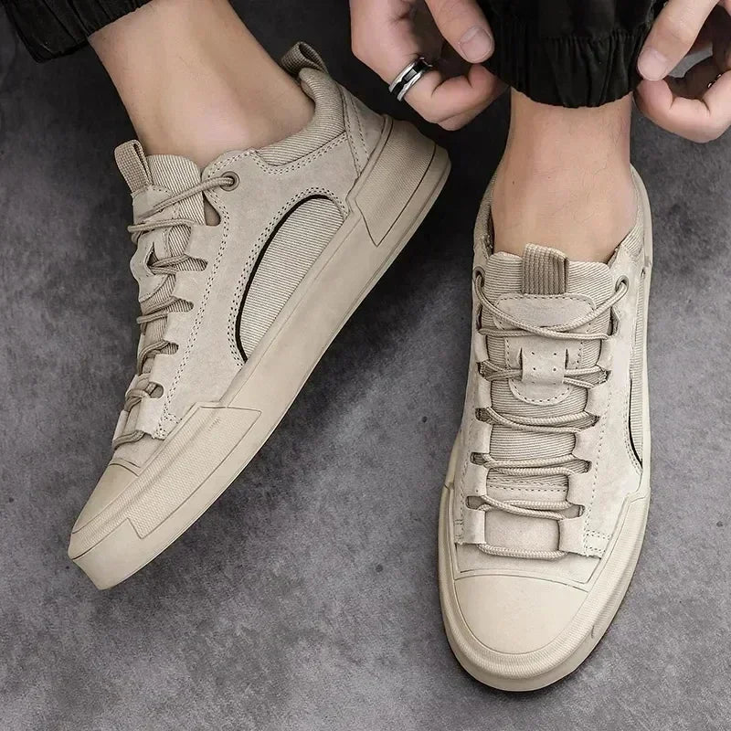 Men's Casual Leather Shoes 2024 New Shoes for Men High-top Black Casual Male Sneakers Platform New Tenis Masculino Mens Loafers