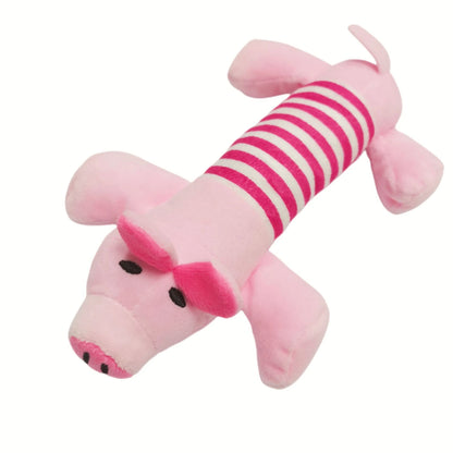 New Pet Toy Striped Elephant, Yellow Duck, Pink Pig Biting Pet Toy Simulated Pet Sound Dog Toy