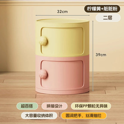 Modern Simple Home Bedroom Bedside Table Nightstands Creative Round Storage Locker Cabinet Nightstand Side Tables Furniture