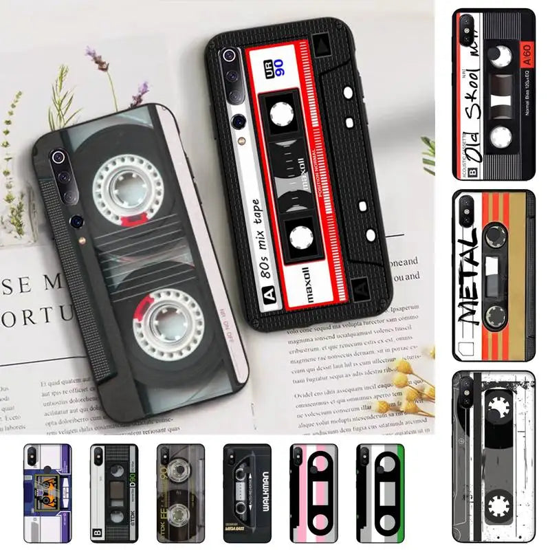Vintage Cassette Tape Retro Phone Case for Xiaomi mi 5 6 8 9 10 lite pro SE Mix 2s 3 F1 Max2 3