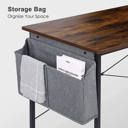 Homfa Desk PC Table 120x60cm Desktop Computer Desk with Storage Bag Laptop Table School Furniture Commercial load 100Kg