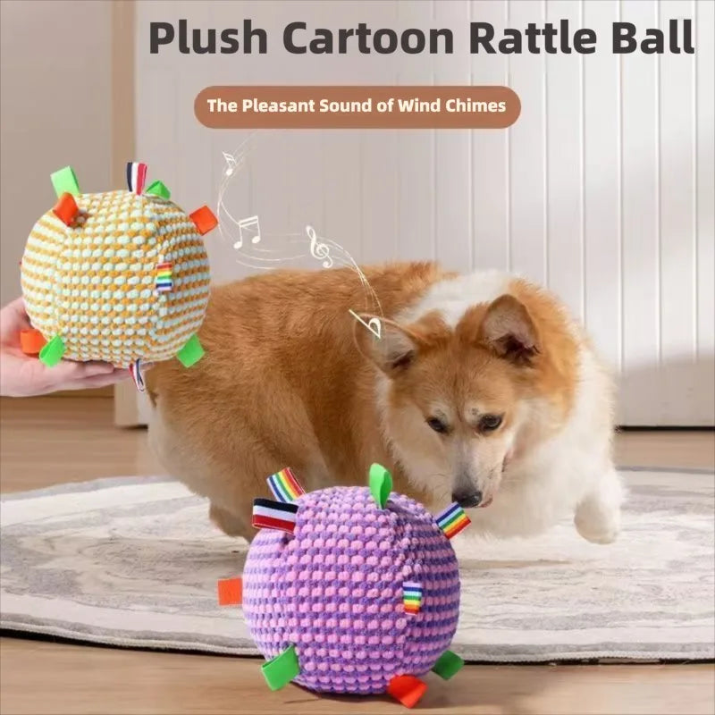 Pet Toy Ball Dog Chew Toy Interactive Tough Durable Colorful Ribbon Pet Playing Toy for Small Medium Large Dogs Stress Relief