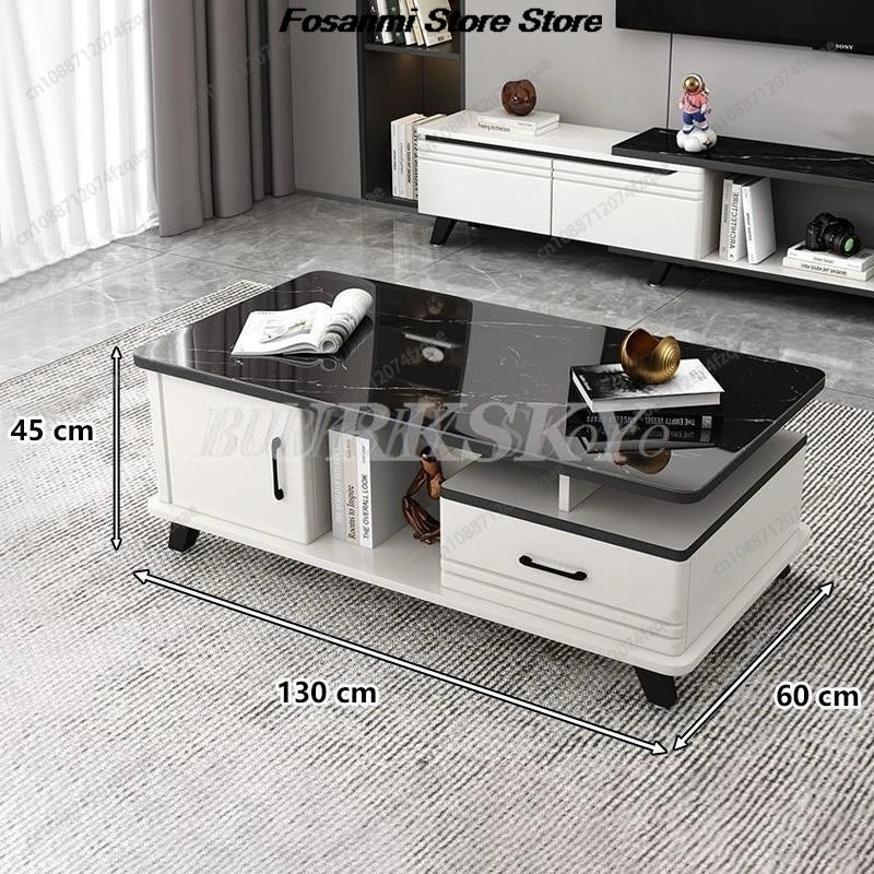 Coffee table living room home light luxury modern simple coffee table TV cabinet combination apartment tempered Glass table