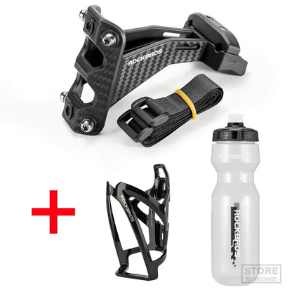ROCKBROS Imitation Carbon Fiber Bicycle Water Bottle Holder Adapter Saddle Double Cup Extension Stand Seat Cycling Equipment