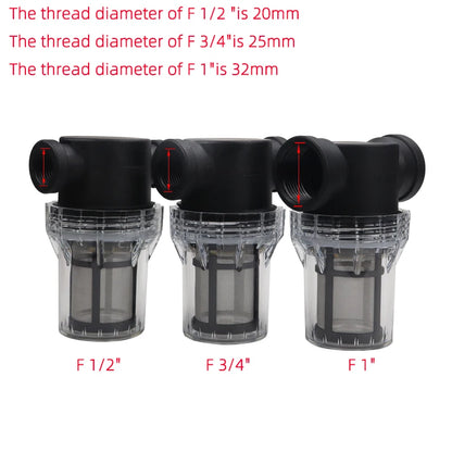 Garden Watering Filter 1/2'' 3/4'' 1'' Plastic Irrigation System Impurity Prefilter Aquaculture Household Water Pipe Filter
