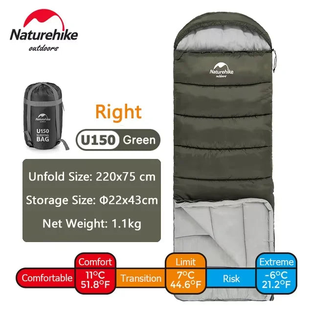 Naturehike Warm Sleeping Bag Ultralight Waterproof Splicable Double Sleeping Quilt Outdoor Winter Envelope Sleeping Bags