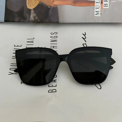GAMBLE MONSHER Driving Sunglasses Women's UV Protection Large Small Faces Sunscreen Fashionable round Frame Glasses
