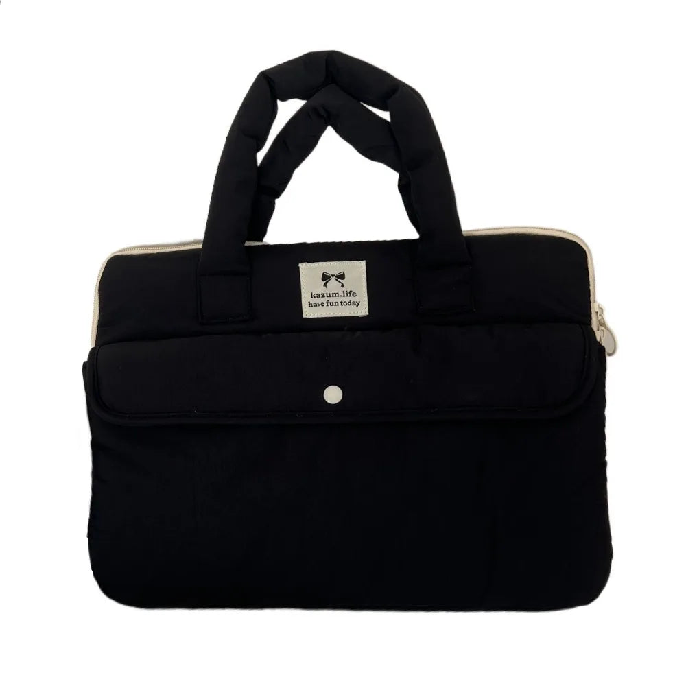 Handbags 15.6inch Portable Laptop Bags Bow with Handle Laptop Case Cute Soft Material Notebook Sleeve Women's Bag
