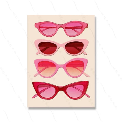 Trendy Maximalist Poster Set Prints Hot Pink Room Decor Dopamine Wall Art Pictures Danish Abstract YK2 Dorm Kitchen Decor Murals