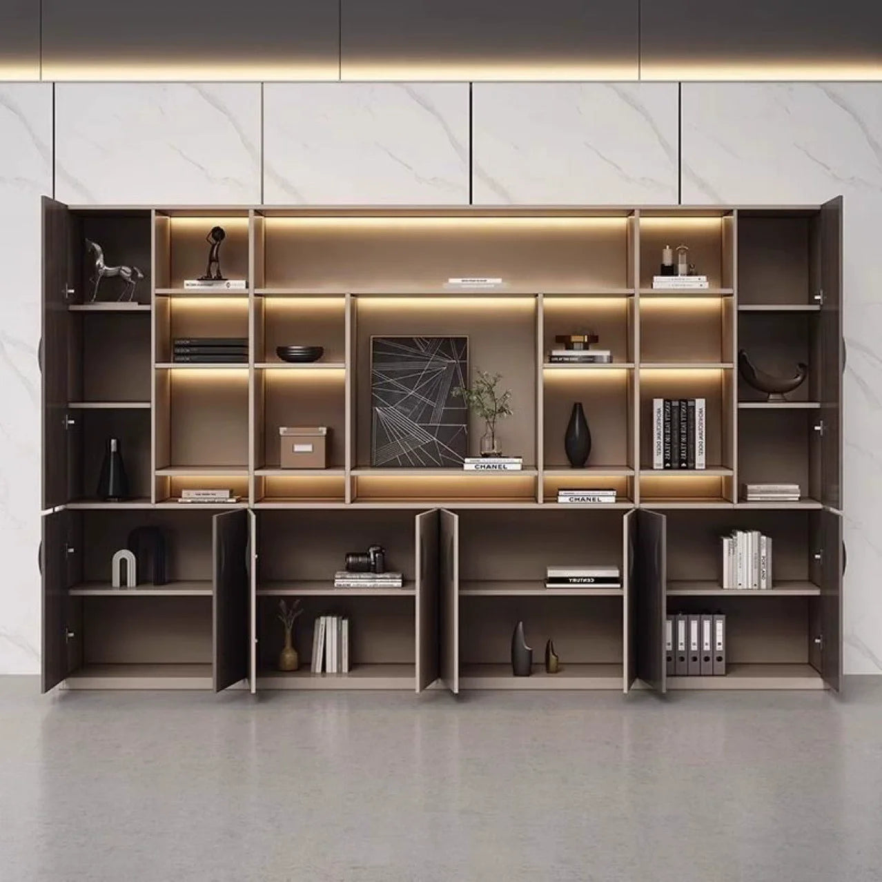 High Office Filing Cabinet With Open Shelves Office Display Cabinet Bookshelf Wood File Storage Cabinet Office Equipment