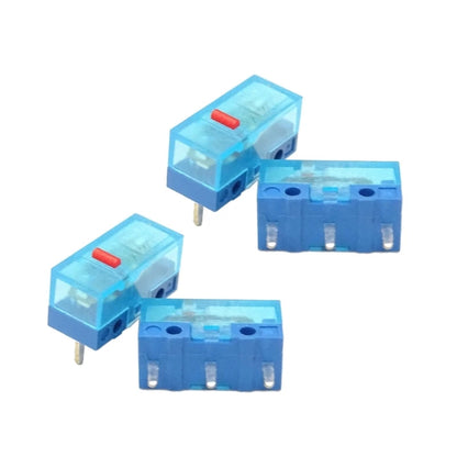 4Pcs New HUANO Blue Transparent Shell Mouse Micro Switch Button Pink Red Yellow Blue Green Dot Button Switch 3Pin 0.74N