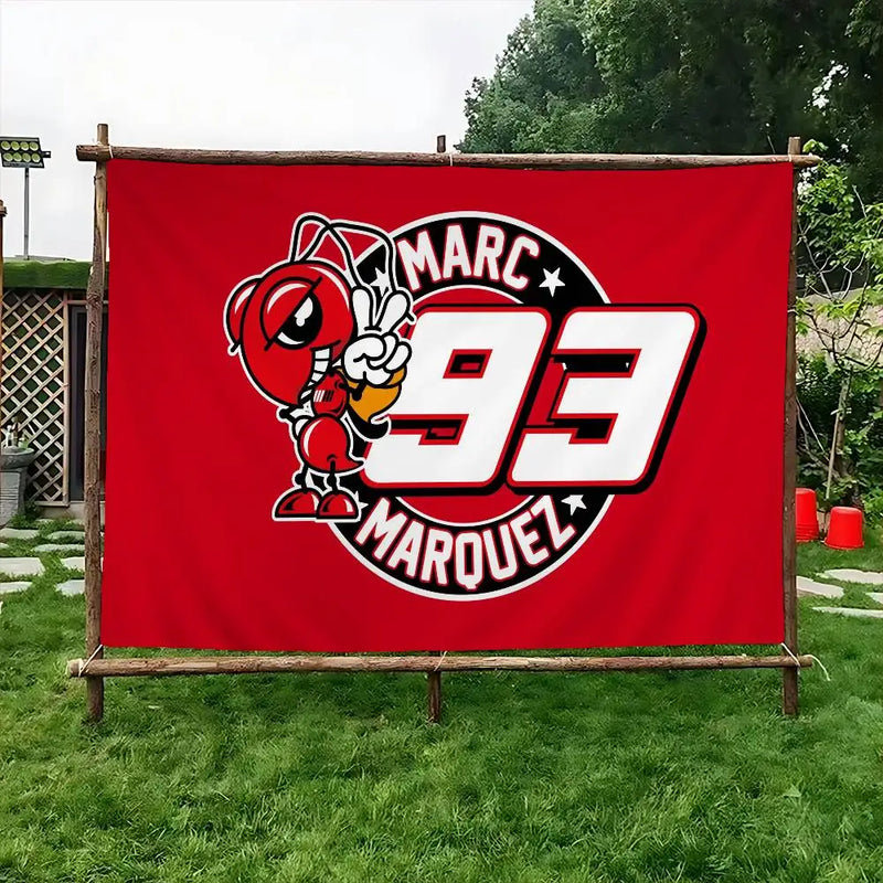 Marquez Marc 93 Cartoon Flag Art Science Fiction Room Home Decor Wall Hanging Home Decor Banner