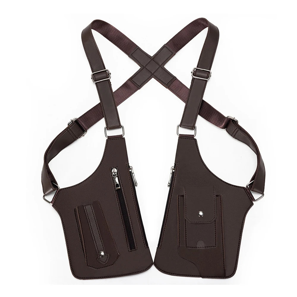 Tactical Double Shoulder Armpit Bag Anti-Theft Multi-Pocket Underarm Pouch Hunting Concealed Carry Chest Rig Bag EDC Organizer