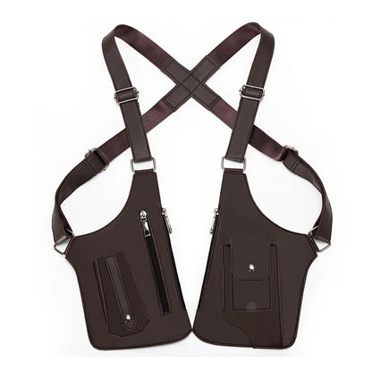 Tactical Double Shoulder Armpit Bag Anti-Theft Multi-Pocket Underarm Pouch Hunting Concealed Carry Chest Rig Bag EDC Organizer