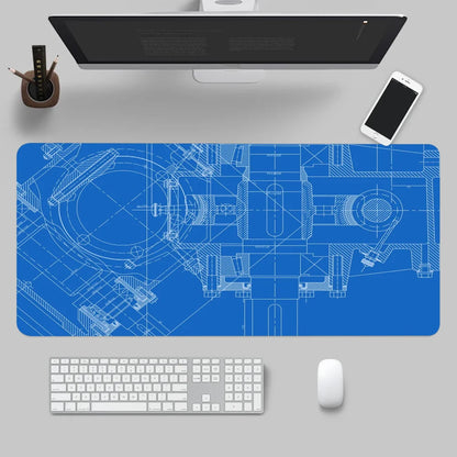 Mouse Pad Gaming Accessory Mechanical Drawings Home Large HD Mousepad XXL MousePads Natural Rubber Carpet Non-Slip Table Mat