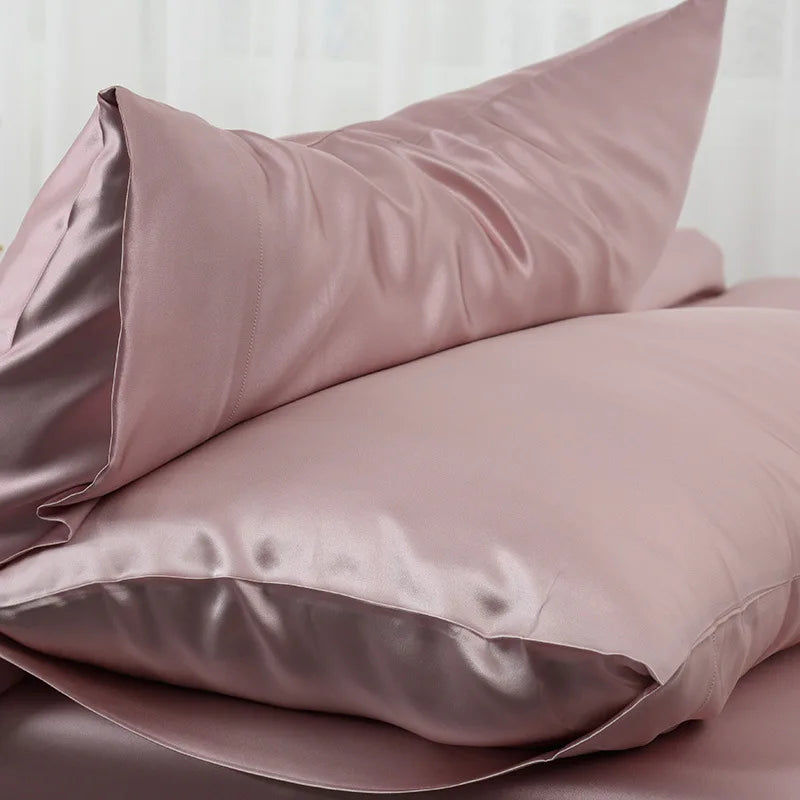 1pc Nordic Silk Pillowcase White Black Grey Khaki Blue Pink Sliver Bed Pillow Covers Luxury Cases Home Bedding Decor