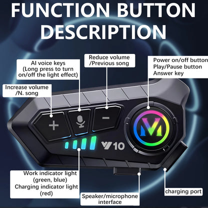 Motorcycle helmet bluetooth headset Wireless Hands-free Waterproof Motorcycle Player Speaker Earphone