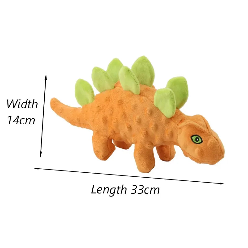 Pet Dog Squeaky Plush Dinosaur Toys Interactive Dog Indestructible Toys Plush Stuffing Pet Supplies Small Dog Chew Molar Toys