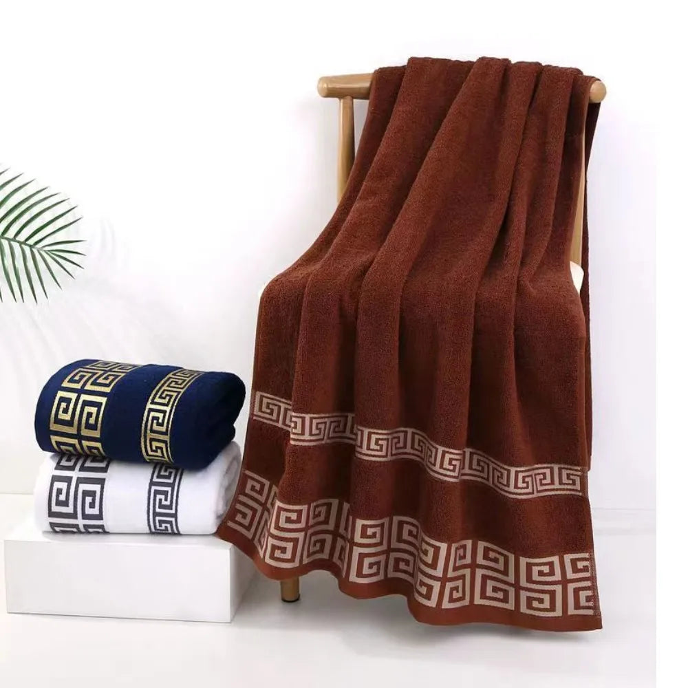 Large 140x70cm Bath Towels Cotton Thick Shower Towel Cover Embroidered Gift Sport Colors - Blue White Brown Black Green Grey