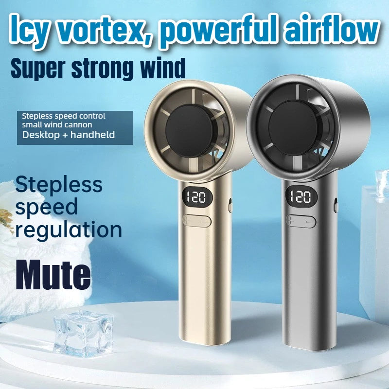 Portable Handheld Mini Fan USB Charging 400mAh Strong Wind Speed Pocket Fan for Travel Outdoor Camping Summer Office Cooling