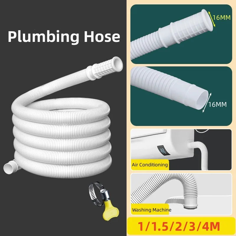 1-4M Washing Machine Draining Hose Plastic Tube Pipe  Extension Drainpipe for Air Conditioner Kitchen Faucet Accessories