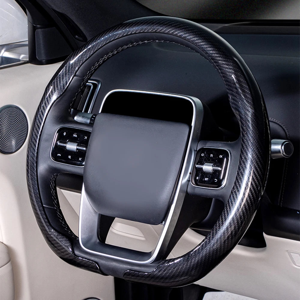 Steering Size 36-38cm Universal Non-slip D-shaped Round Breathable Car Steering Wheel Cover Protector Suitable Auto Accessories