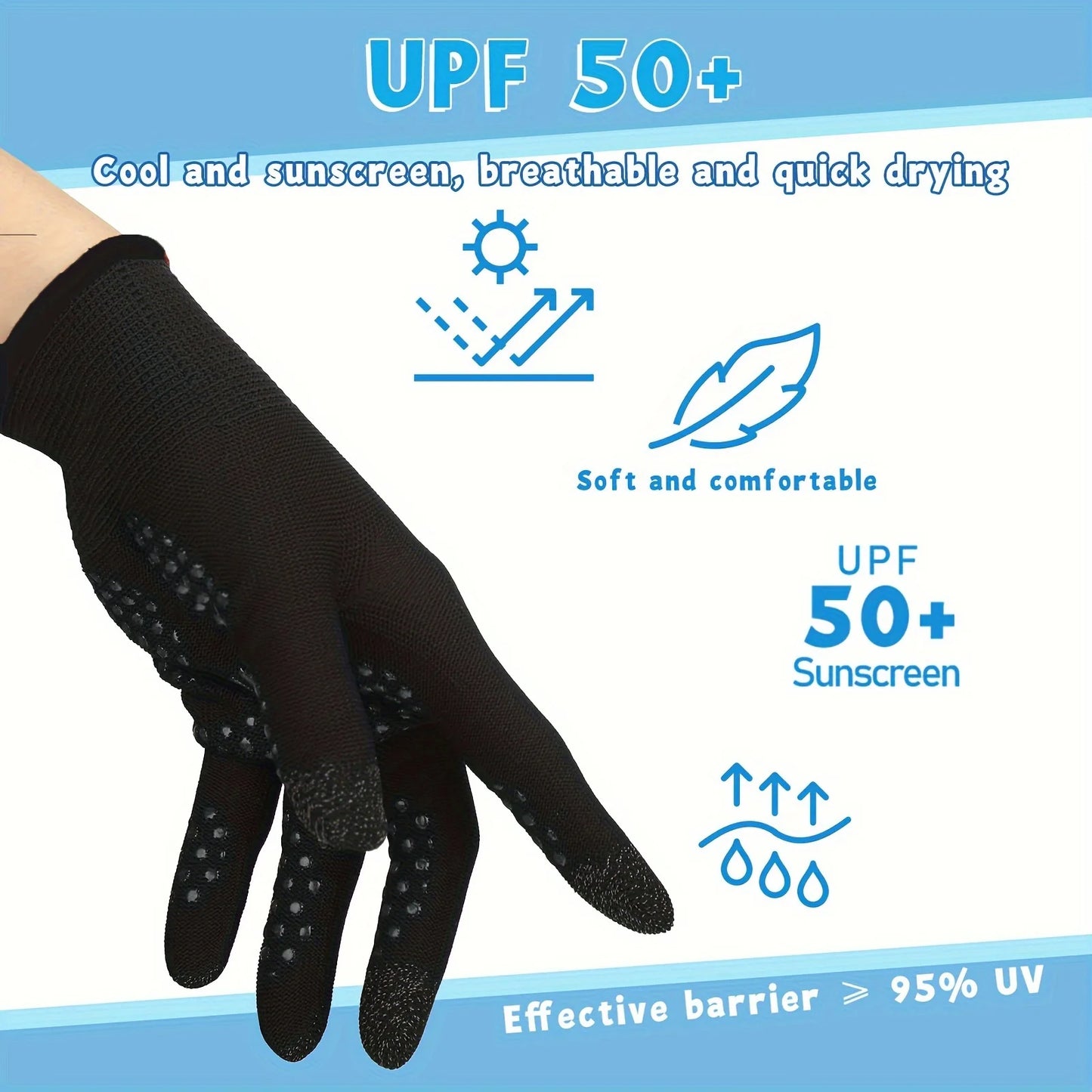 Fitness Gloves, Sports Gloves, Sunscreen Gloves, Outdoor Non-slip Cycling Gloves, Non-slip Touchscreen Gloves