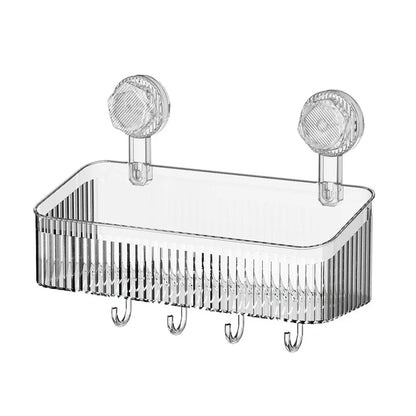 Bathroom Transparent Rack Shelf No Hole Required Multi-function Storage Organization Shelve Toiletries Suction Cup Storage Rack