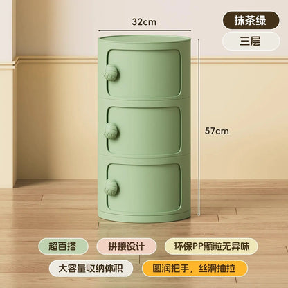 Modern Simple Home Bedroom Bedside Table Nightstands Creative Round Storage Locker Cabinet Nightstand Side Tables Furniture