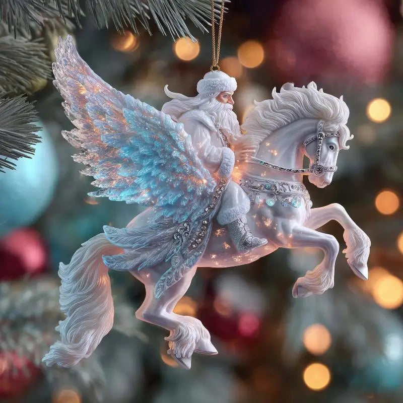 Flat 2D Animal-themed Xmas Decorations, Seasonal Acrylic Hanging Pendants for Tree