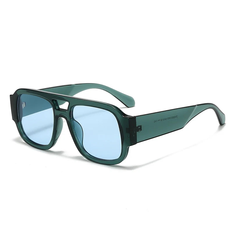 Protective Glasses 1/4 Sets Large Frame Double Bridges Square Sun Glasses Women Candy Color Men Eyeglasses Outdoor Sports Shades
