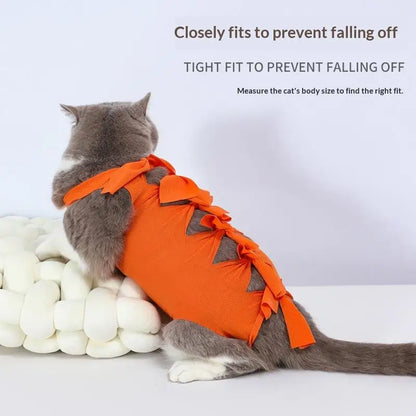 *Pet Neutering Suit Cat Postoperative Recovery Anti Licking Clothing Adjustable Cat Wound Protective Clothes Pet Supplies
