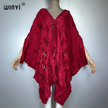 WINYI Original V neck denim sexy short dress with holes New Fashion Africa Womens party holiday Casual Maxi beach dress