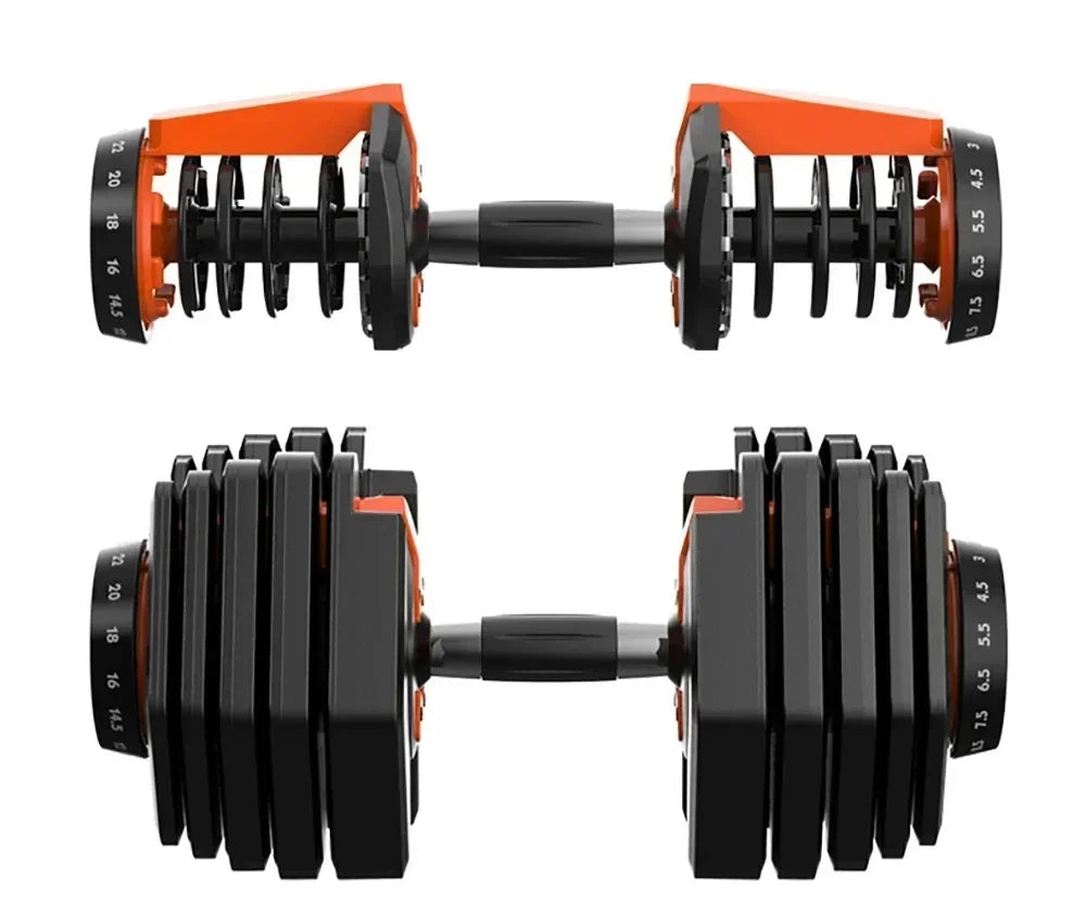 VEVOR Adjustable Dumbbell 24/40KG 52.5/90LBS Fitness Equipment Training Arm Muscles Dumbbell SET Adjustable Home Trainning