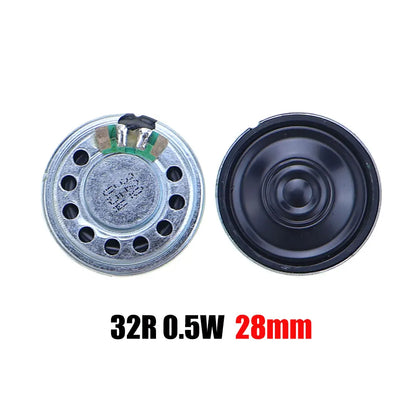 2PCS 8R 32R 0.5W 1W 2W Mini Speaker 8 Ohm 32 Ohm Loud Speaker Diameter 20mm 23mm 26mm 28mm 30mm 32mm 36mm 40mm 45mm Loudspeaker